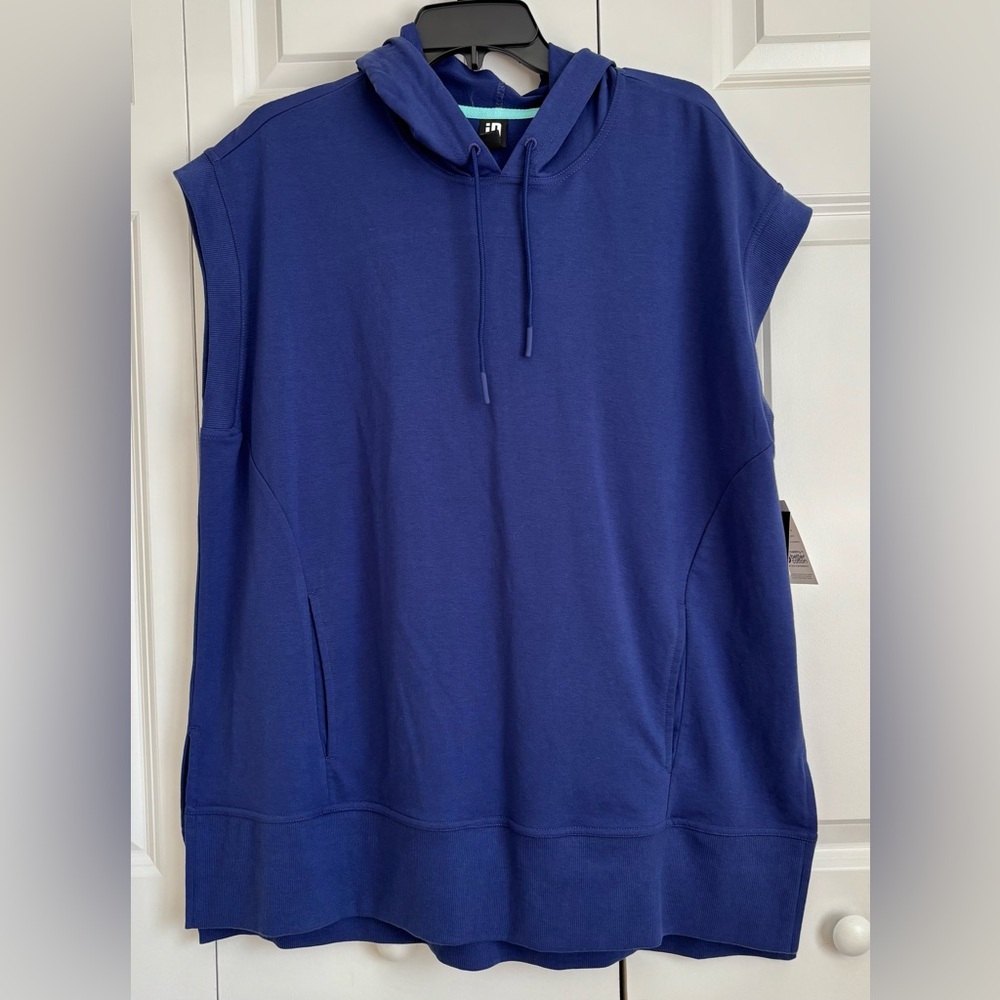 Blue Sleeveless Hoodie - Picture 2 of 7